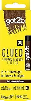 got2b Glued 4 Brows & Edges Tinted Gel 2 in 1 16ml, Buildable Colour Dark Blonde to Brown, Screaming Hold Brow Gel, Eyebrow Gel for Long-Lasting Looks, Vegan Formula*, Naturally-Derived Ingredients**