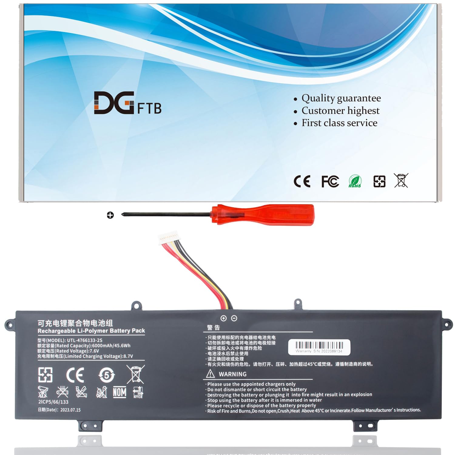 UTL-4766133-2S 4663117-2S2P Laptop Battery for Evolve III Maestro-EBook11 Maestro Evolve 3 with haier Leadpie M1, Greatwall Ditma LP1412 Series 2ICP5/66/133 7.6V 5500mAh/41.8Wh