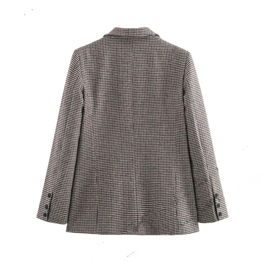GUOYUXIAO Giacca Donna Vintage a Quadri, Giacca Casual Business da Ufficio per Giornate Professionali