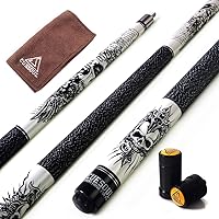 CUESOUL Rockin Series 58" 19/20/21oz 1/2 Maple Pool Cue Stick Kit - Stainless Joint, Leather Tip, Accessories Included