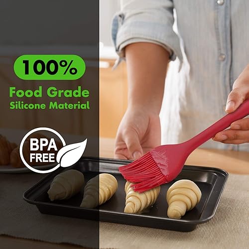 Miniatura 17 de HOTEC Cepillos de repostería de silicona resistentes al calor, para untar aceite y salsa de mantequilla, adobos para barbacoa, parrilla, hornear