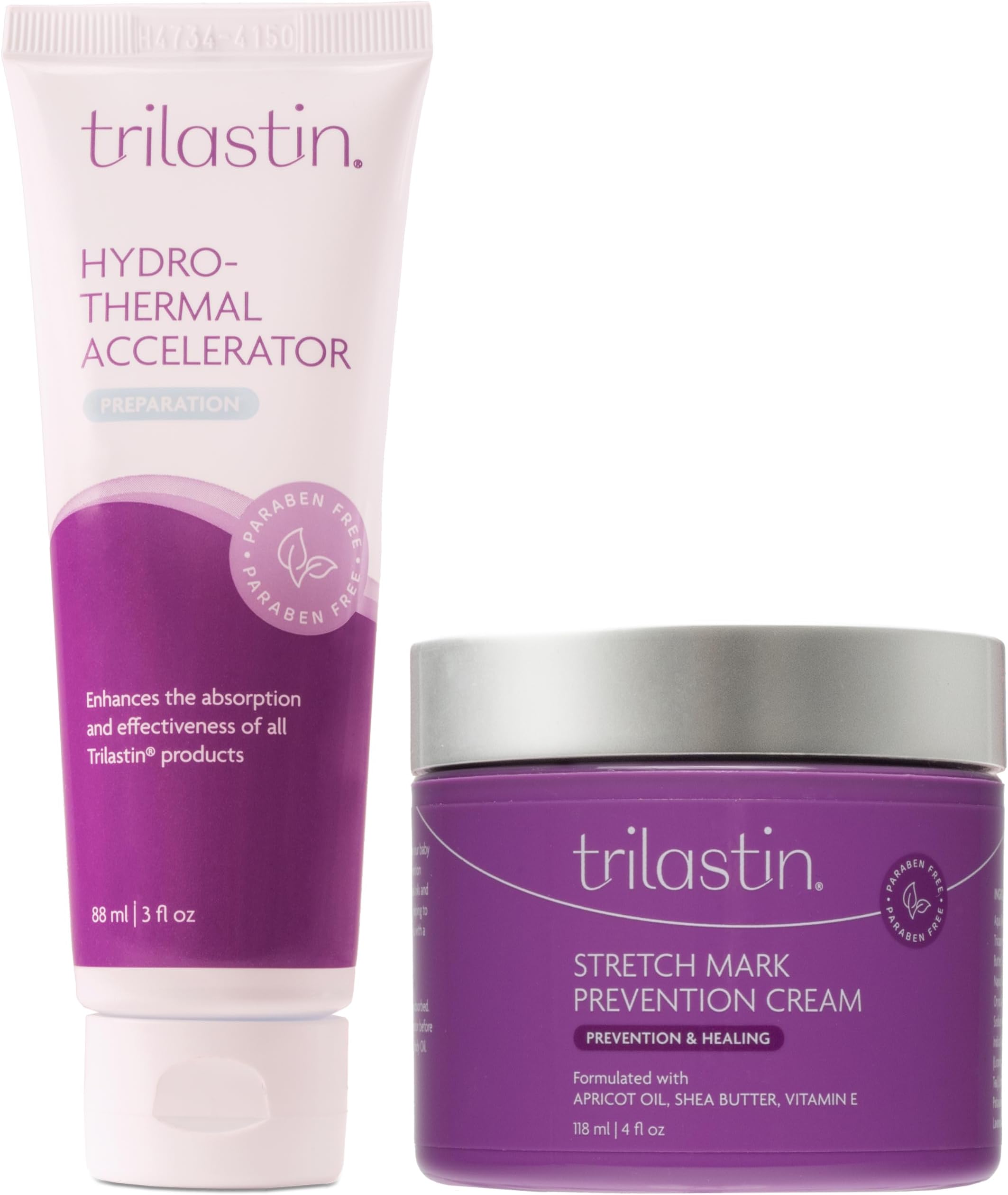 Maternity Stretch Mark Prevention Cream (4oz) Bundle with Hydro-Thermal Accelerator (3oz) | Pregnancy Must-Have | Safe and Hypoallergenic Gift for First-time Moms | 1 Month Supply