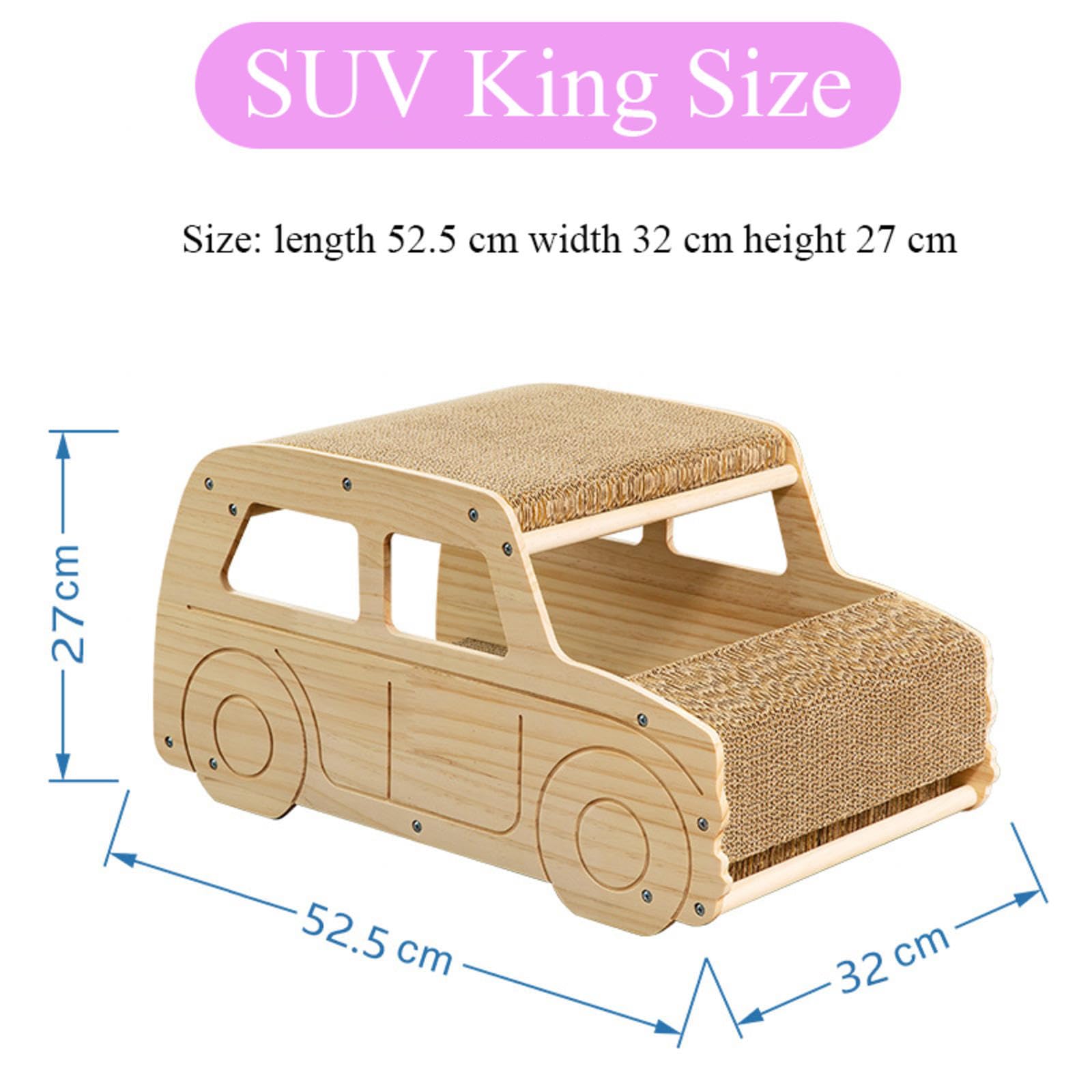 NIBHZ Rascador de Cartón para Gatos, Poste de Rascador para Gatos, Almohadillas de Tablero Duraderas Que Evitan Daños en Los Muebles,Wooden Car Cat Scratching Board