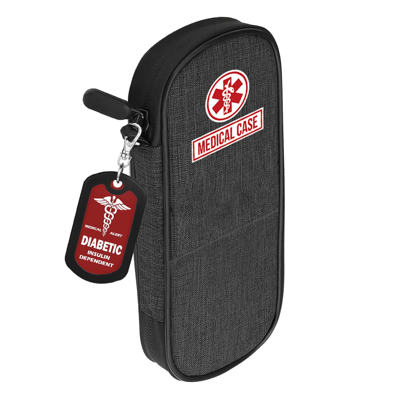 mnmoom Insulin Pen Cooler Travel Case with Reusable Ice Packs, Luggage Tag-Diabetic bag has Insulated Cooling for Daily Use and Travel (Black)