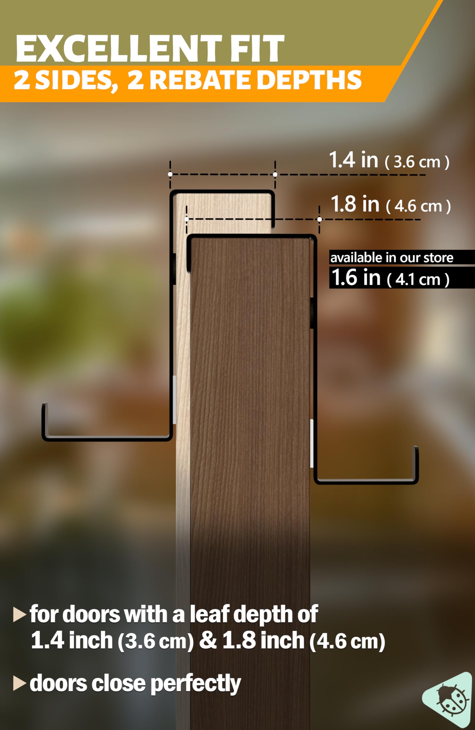 Menz Over Door Hanger, 10 pcs. in Black, Holds 8KG, Coat Hooks 3.6 cm (1.4") + 4.6 cm (1.8") - Image 3