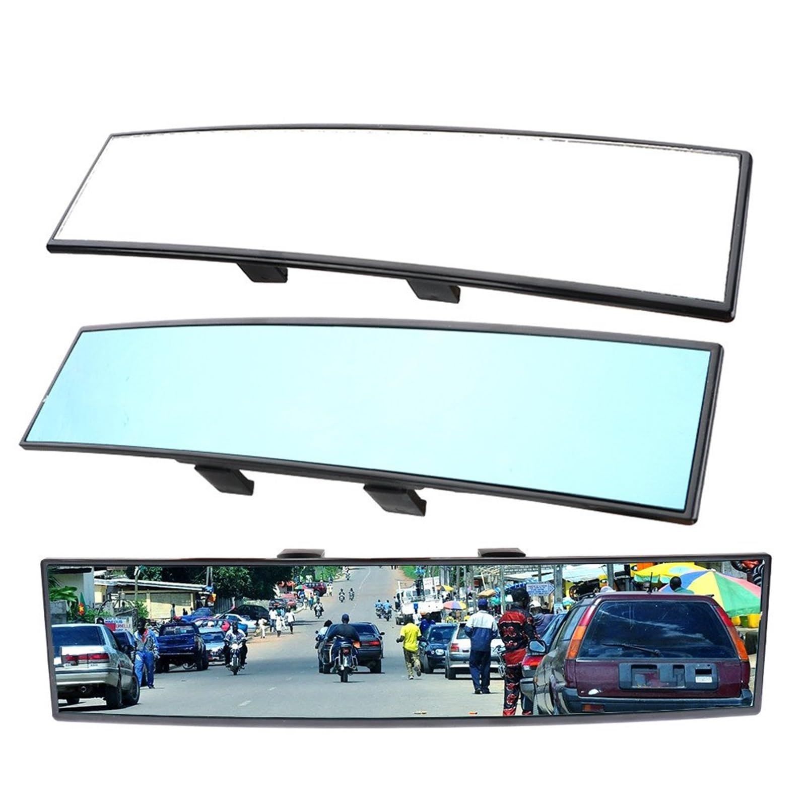 Voiture Bébé Miroirs Rétroviseur Grand Angle Panoramique Assistant Grande Vision Intérieur Moniteur Automobile Accessoires Universel Intérieur Couverture Garniture Panneau d'air Comma(Anti-glare Blue)
