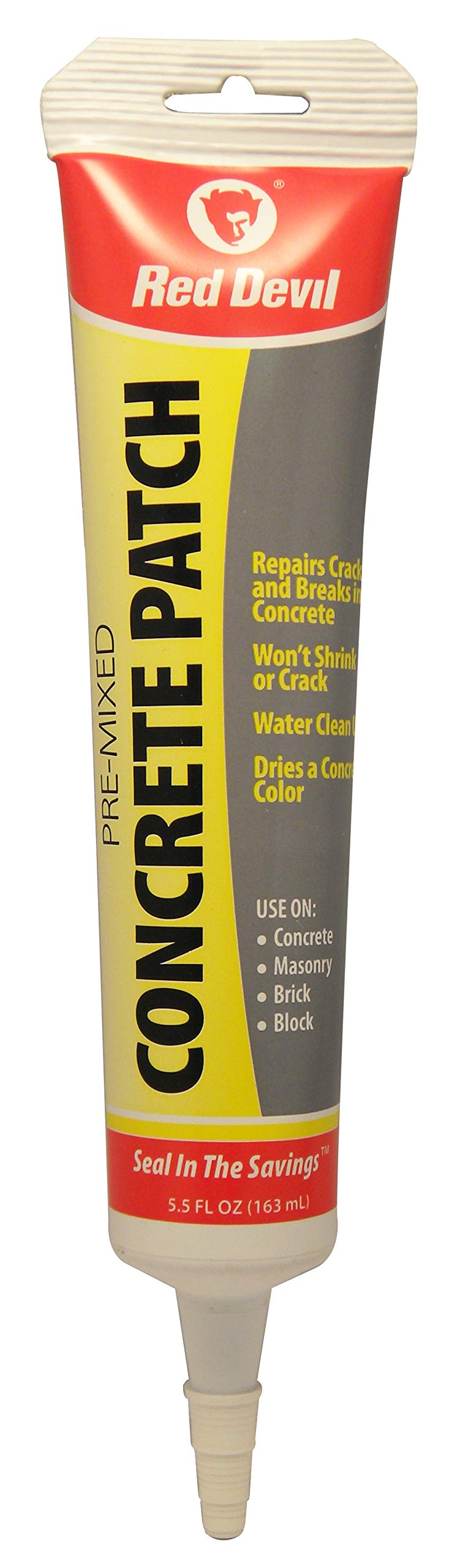 Red Devil0645 Pre-Mixed Concrete Patch, 5.5 Oz. Squeeze Tube, Pack of 12, Gray, 12 Pack