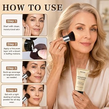 Color Matching Foundation for Mature Skin,Face Makeup - 01 Light
