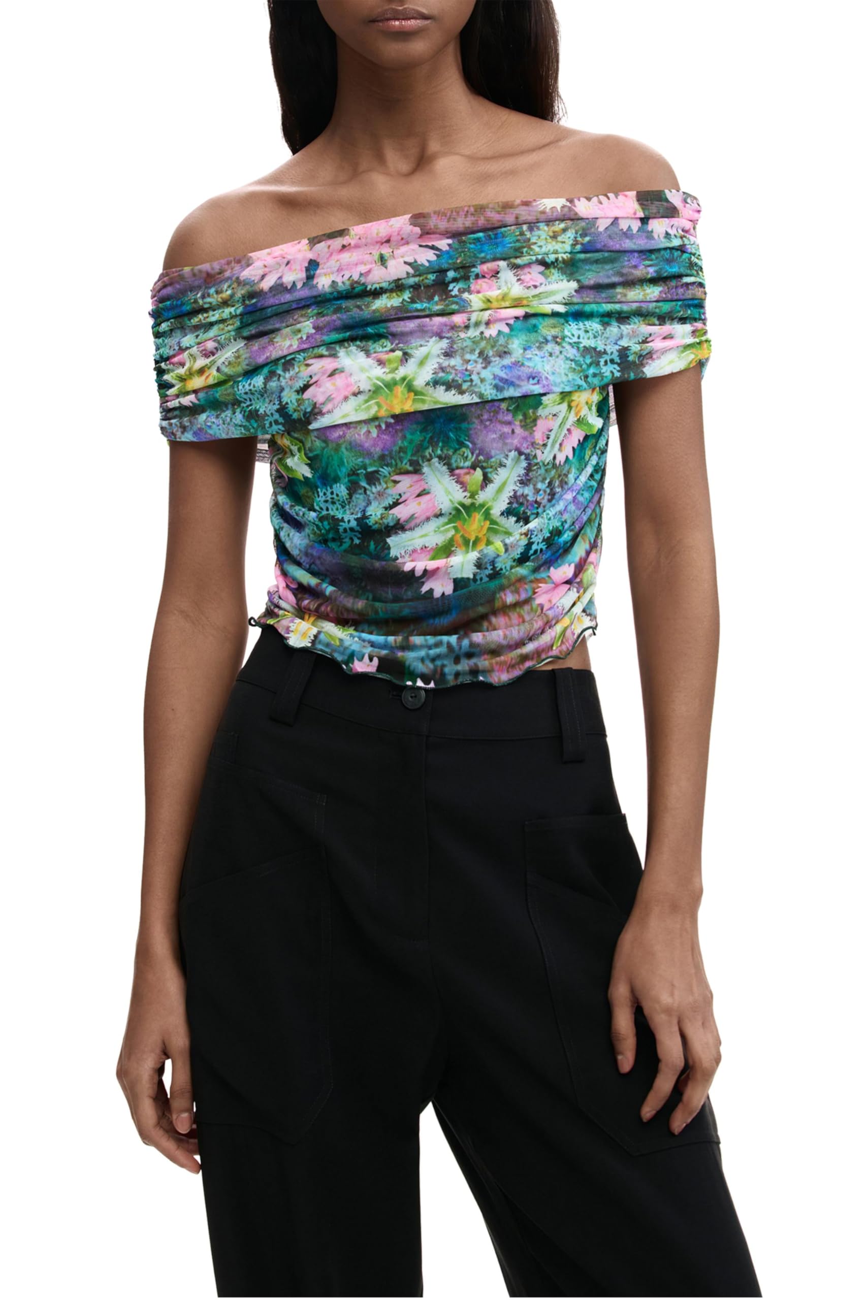 Desigual Damen Grün Munich T-Shirt, Large