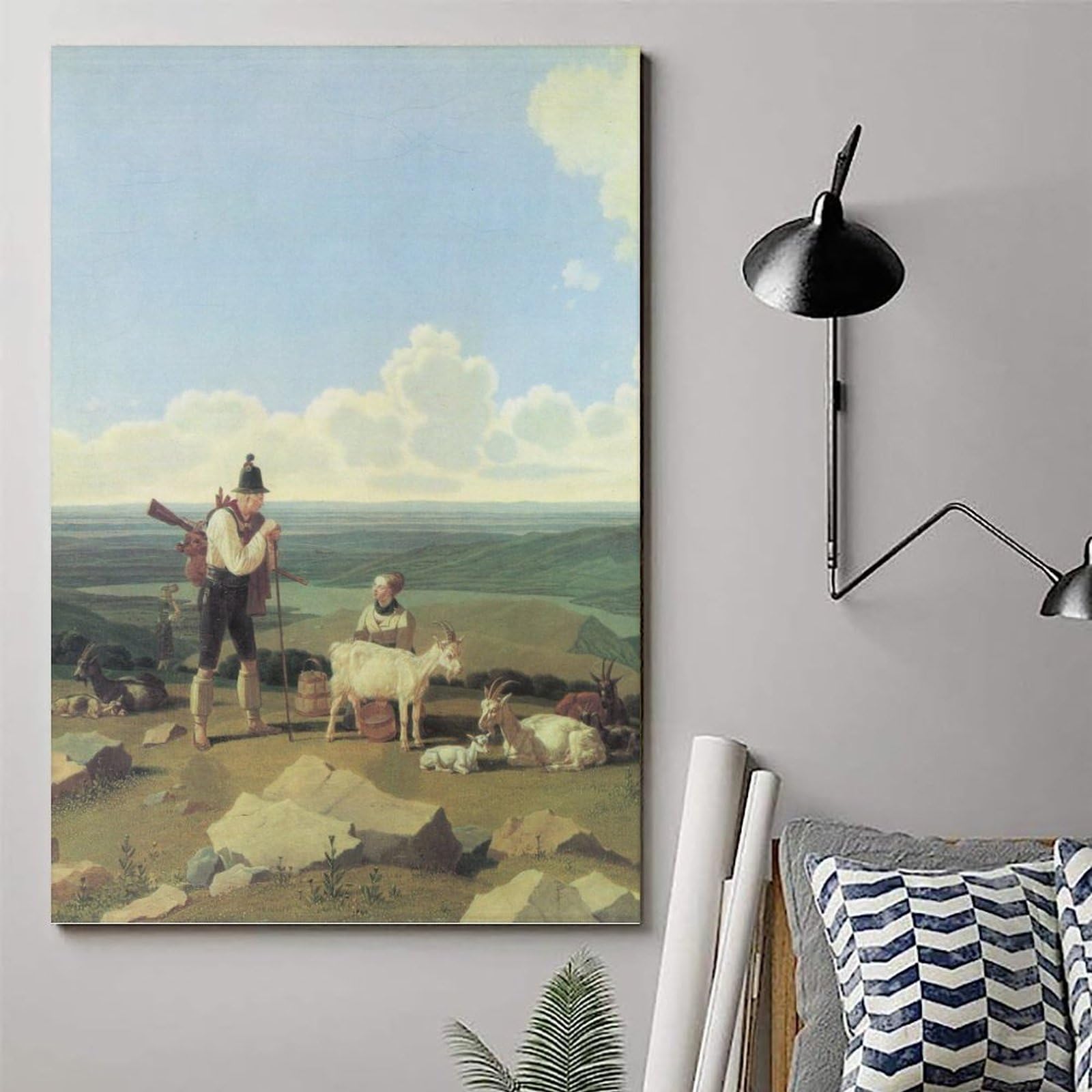 generisch The Chamois Hunter by Wilhelm Von Kobell Impresiones en Lienzo Modernas, Cuadros Decorativos Para Habitación de Niños o Niñas, Murales Para Sala De Estar Y Pinturas Con Motivos Festivos20x30