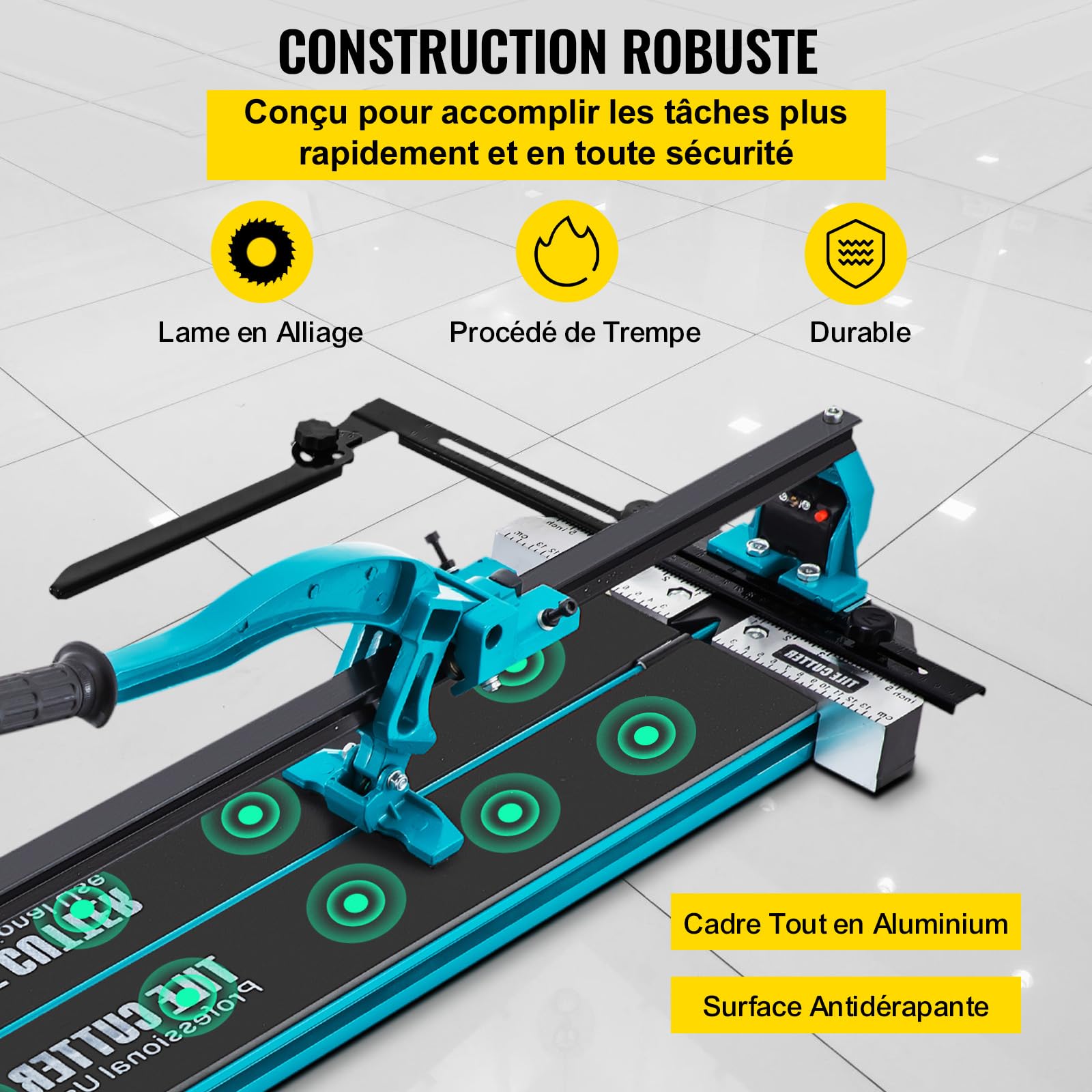 Mophorn Coupe Carrelage 1200mm, Coupe-carreaux Manuels avec Rail et Support, Positionnement Infrarouge Laser, Outils de Coupe Professionnels pour Couper les Carreaux, la Porcelaine