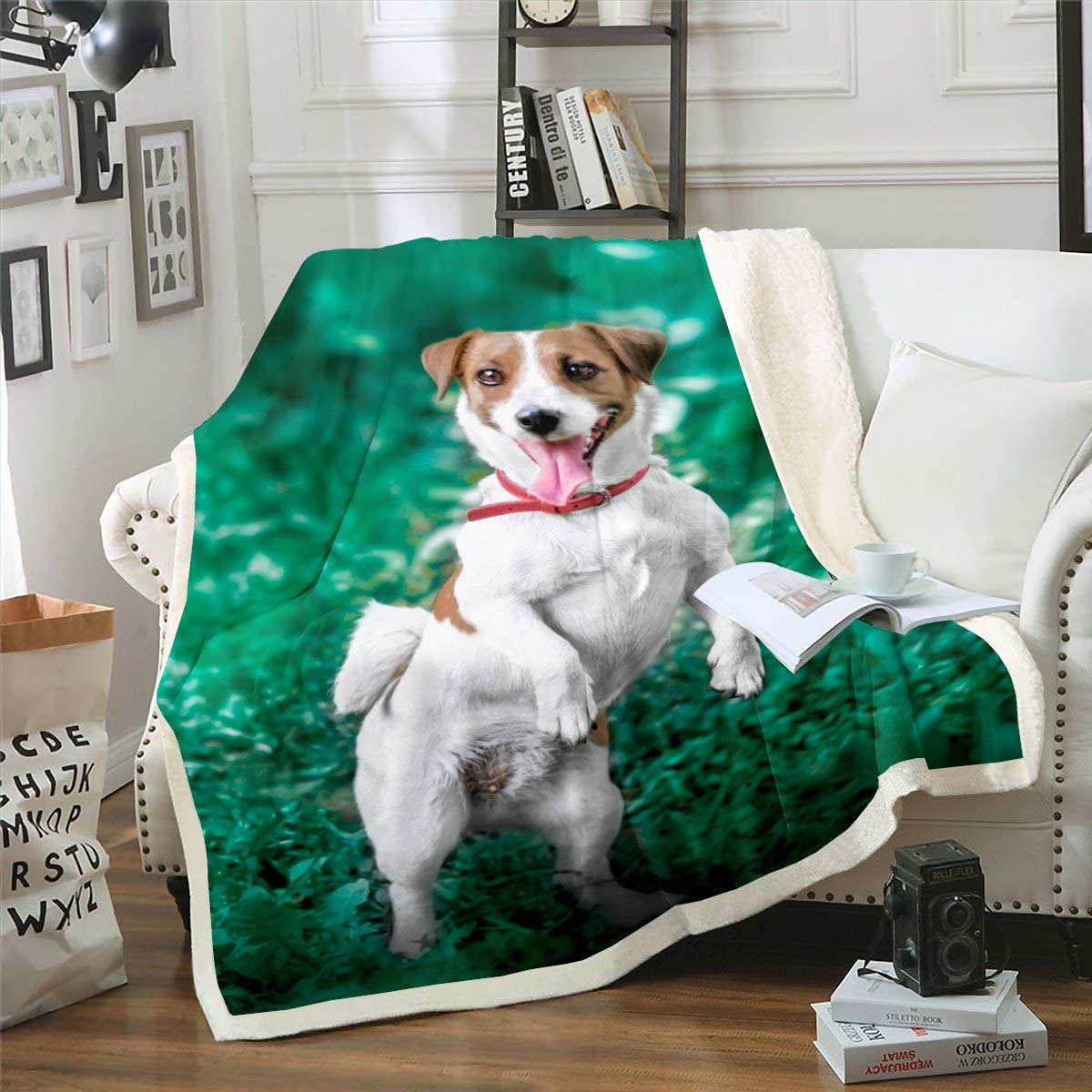 Manta de Sherpa Impresa en 3D para Perro, Manta para niños y niñas, Manta de Forro Polar, diseño de Perro para Mascotas, Manta difusa, Transpirable para Cama, sofá, Manta de Felpa King 87 x 94 pulgad