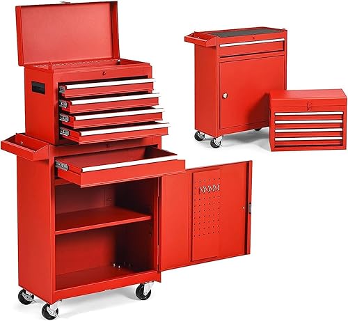 Miniatura 83 de Carro de herramientas de 4 cajones con ruedas, multifuncional, almacenamiento de herramientas, cajones, herramienta rodante, organizador