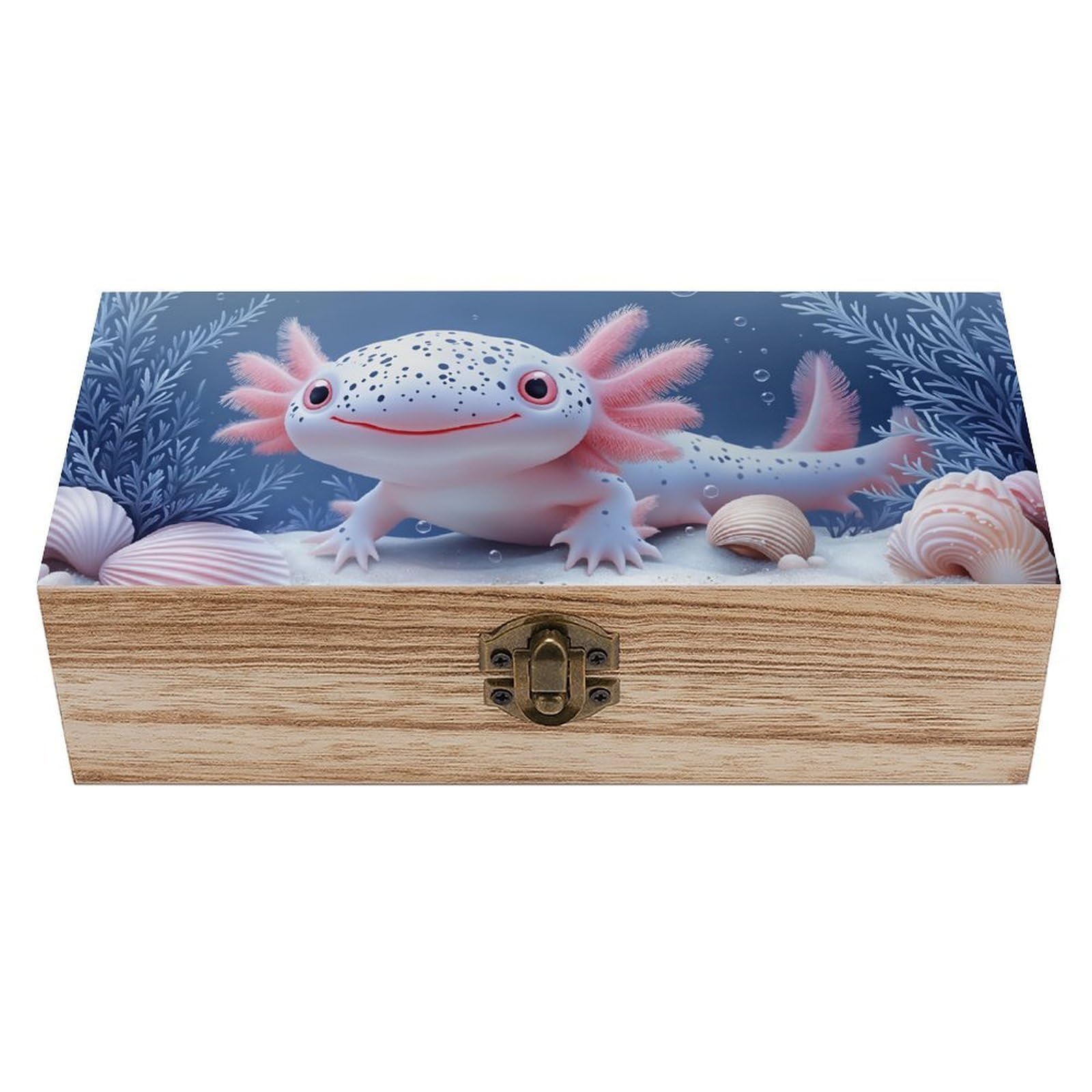 HLBSDM Whale Wooden Storage Box with Hinged Lid,Vintage Gift Box Natural Wood Keepsake Decorative Rustic Jewelry Box 7.9" L*3.9" W*2.3" H