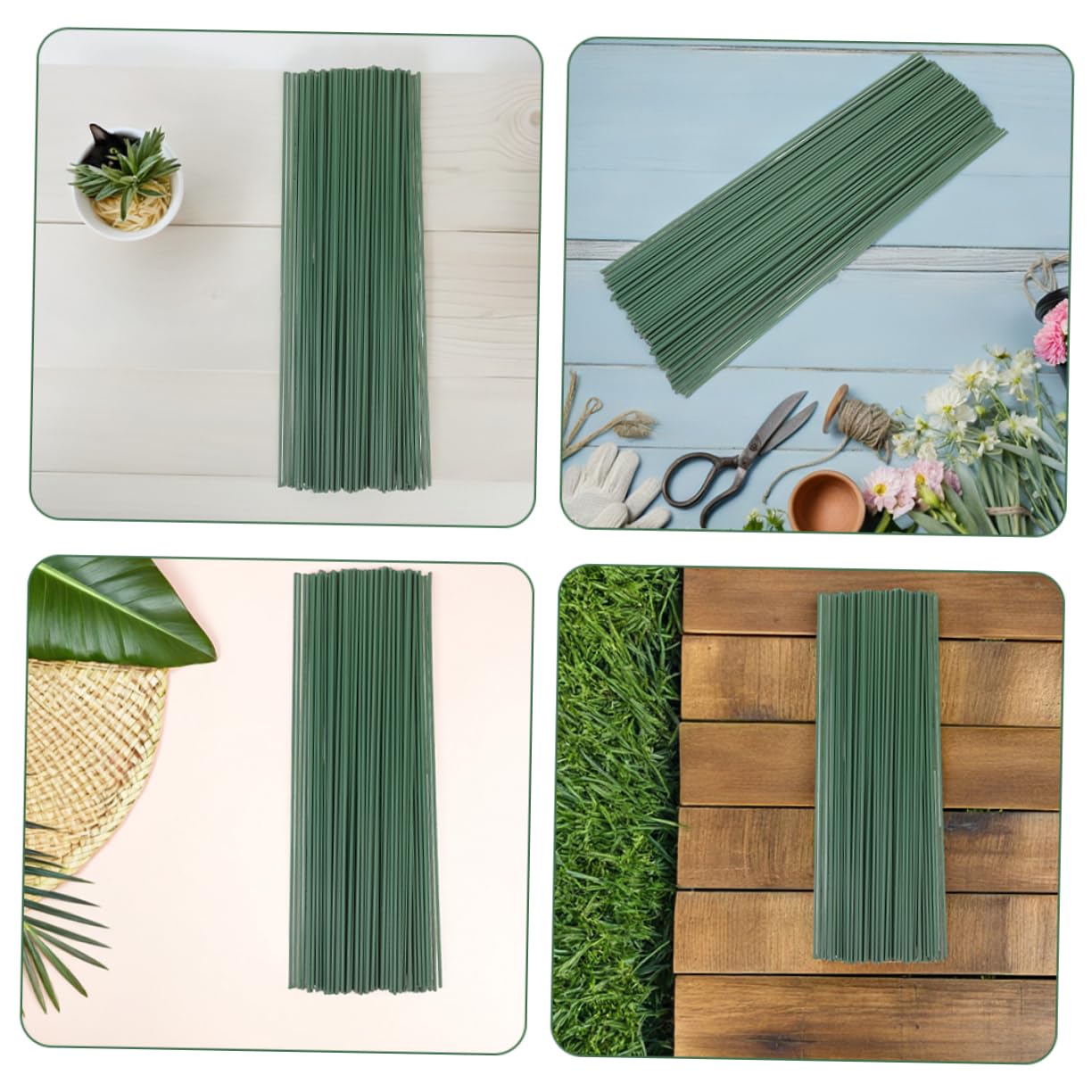 Alipis 100pcs Green Floral Iron Wires Metal Stems for DIY Flower Crafts Versatile Floral Rods for Creating Artificial Flower Arrangements and Handmade Decorations