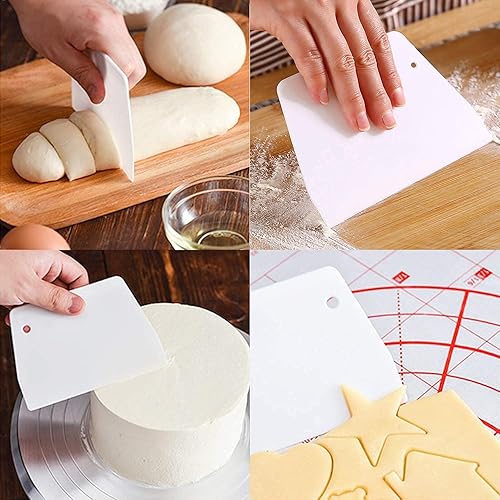 Miniatura 4 de Anvin - Juego de herramientas de glaseado para tartas, raspador de plástico, raspador de glaseado para tartas, para decorar bordes, tartas, suaves,