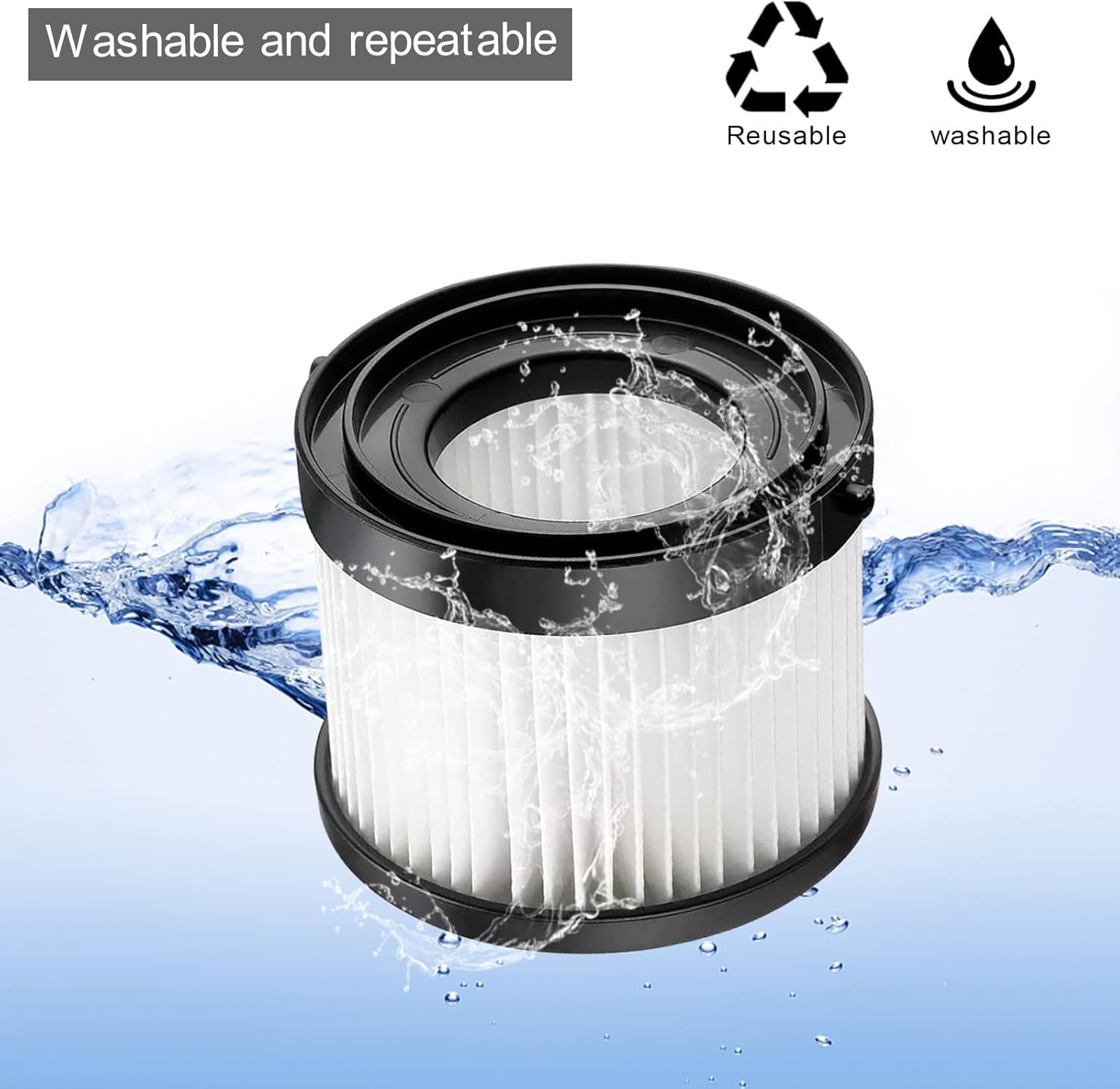 49-90-1951 HEPA Cartridge Filter Replacement Kit Compatible with Milwaukee 49-90-0160 0882-20 M18 Vacuum Cleaner, Pack of 4