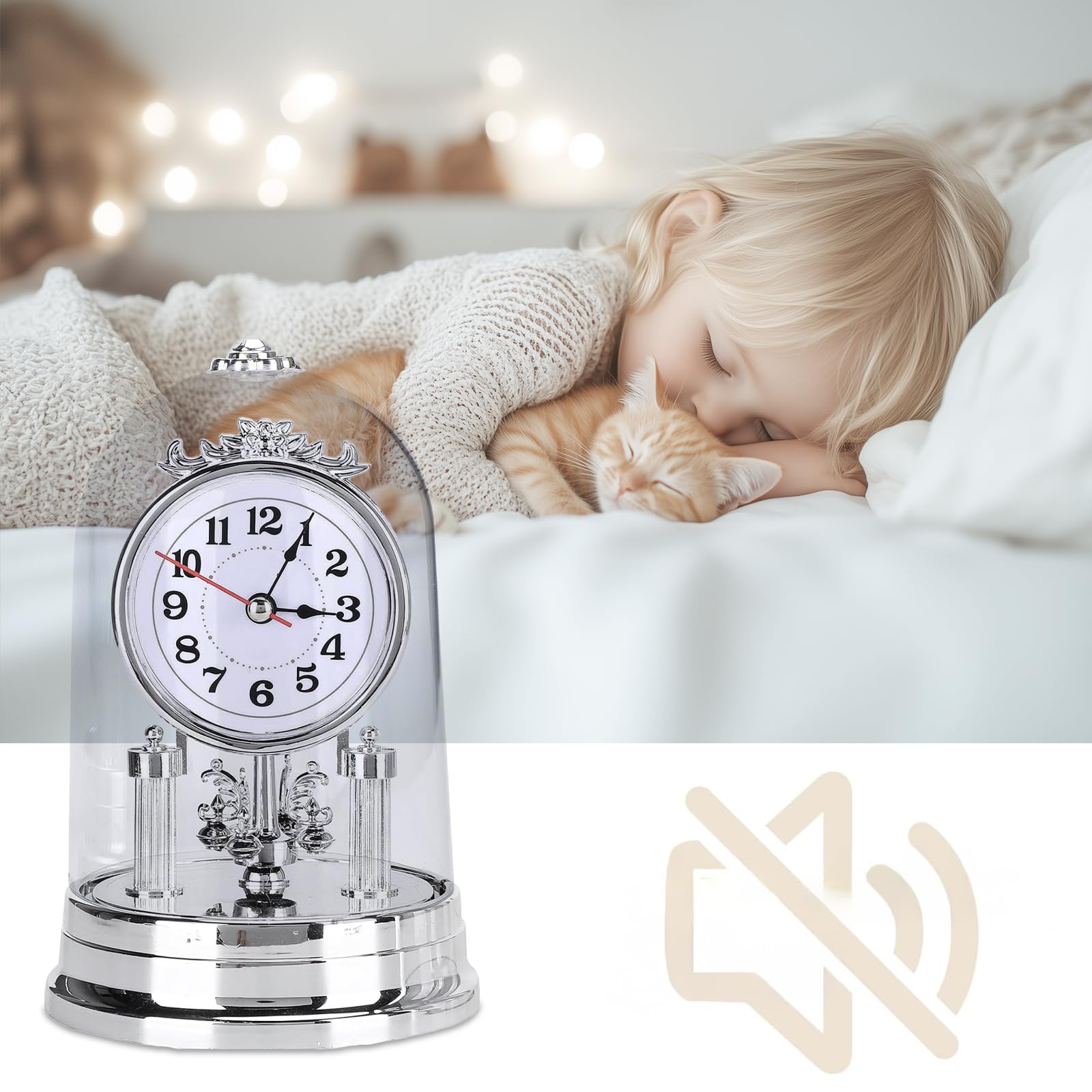Orologi da camino, silenzioso orologio da tavolo europeo senza ticchettio retrò orologi da scrivania alimentato a batteria silenzioso orologio da tavolo antico per soggiorno, ufficio casa