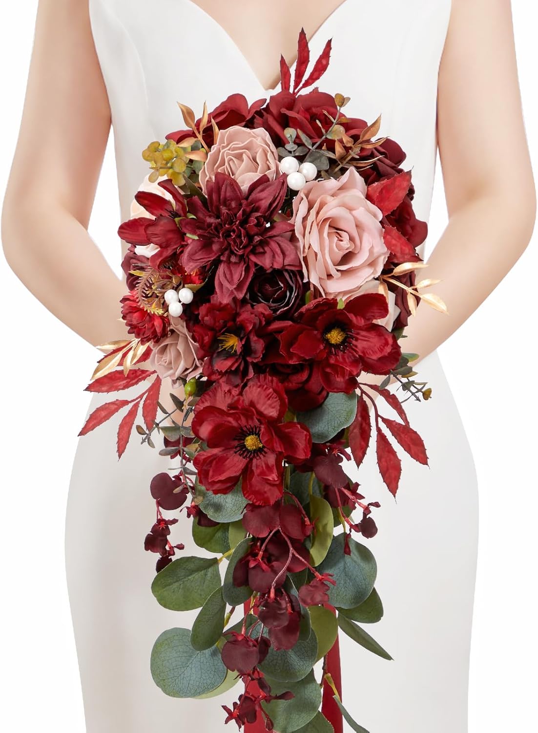 高級造花 ウェディングブーケ/ カラー 胡蝶蘭 ウェディングブーケ