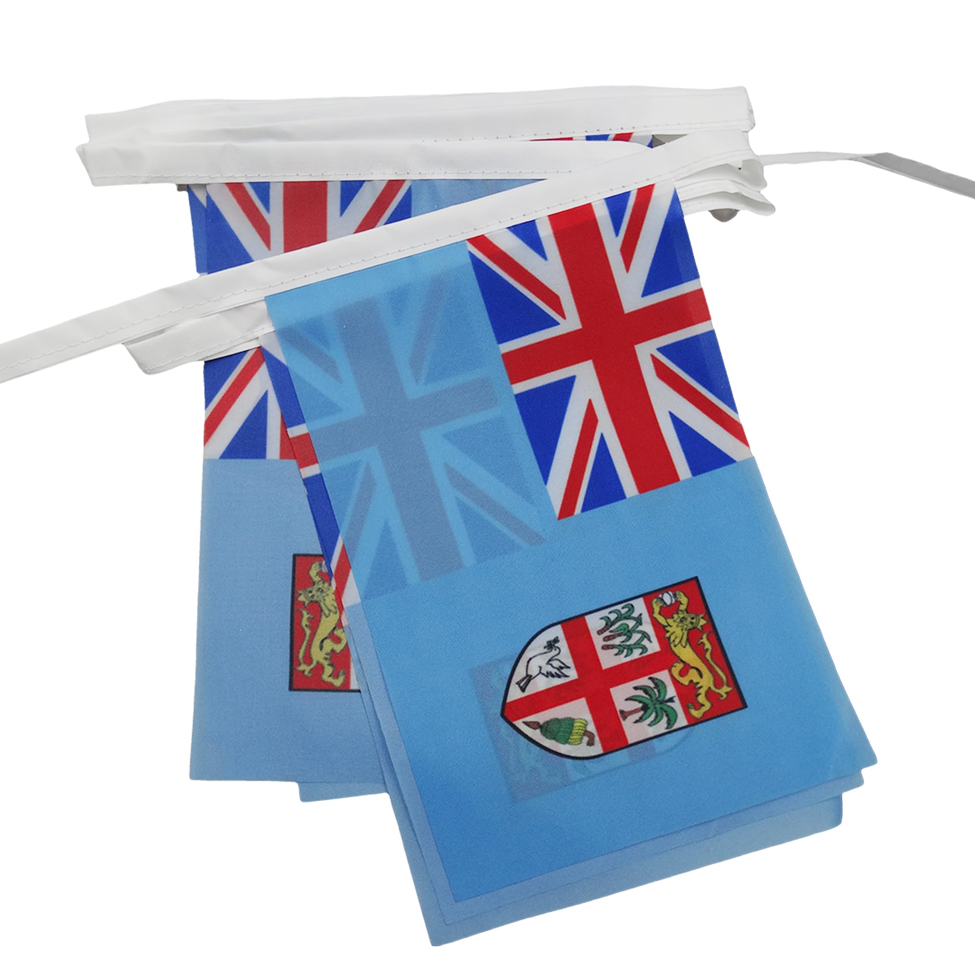 AZ FLAG Fiji Bunting Flag, 20 Ft Garland with 20 Small Fijian Flags 8'' x 6'', 100% Polyester String Pennant, 6 meters