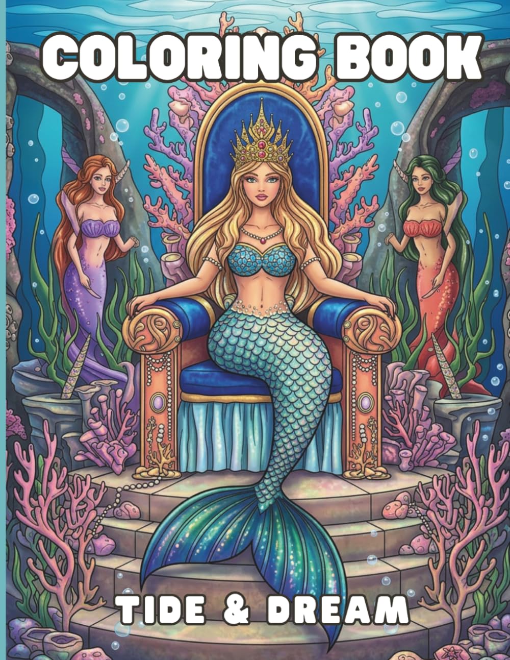 Tide & Dream: A Mermaid and Underwater Fantasy Coloring Book for Adults