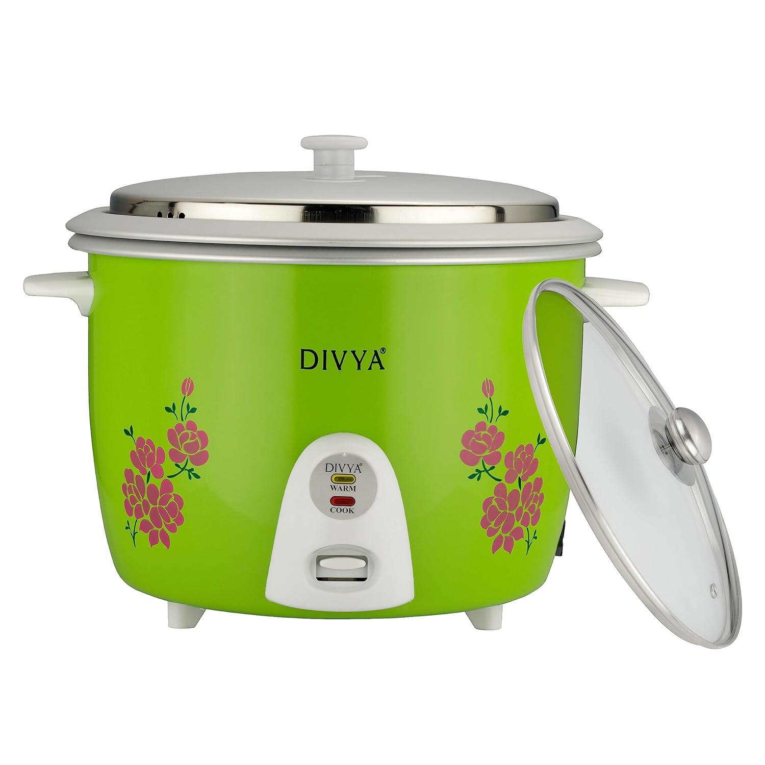 Buy DIVYA 2.8 Litres Green Double Pot Double Lid Drum Rice Cooker