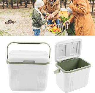 Refrigerador portátil isolado 22L, refrigerador de gelo premium para acampamento com alça, caixa térmica branca e verde para viagem, praia