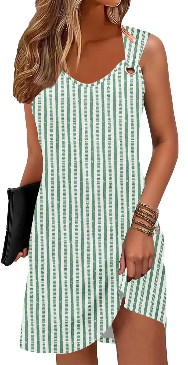 ETCYY Summer Dresses for Women 2026 Vacation Beach Cover Ups Swimsuit Sleeveless Sundresses Casual Loose Tank Sun Dresses