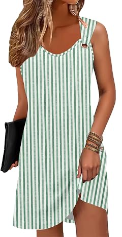 ETCYY Summer Dresses for Women 2026 Vacation Beach Cover Ups Swimsuit Sleeveless Sundresses Casual Loose Tank Sun Dresses