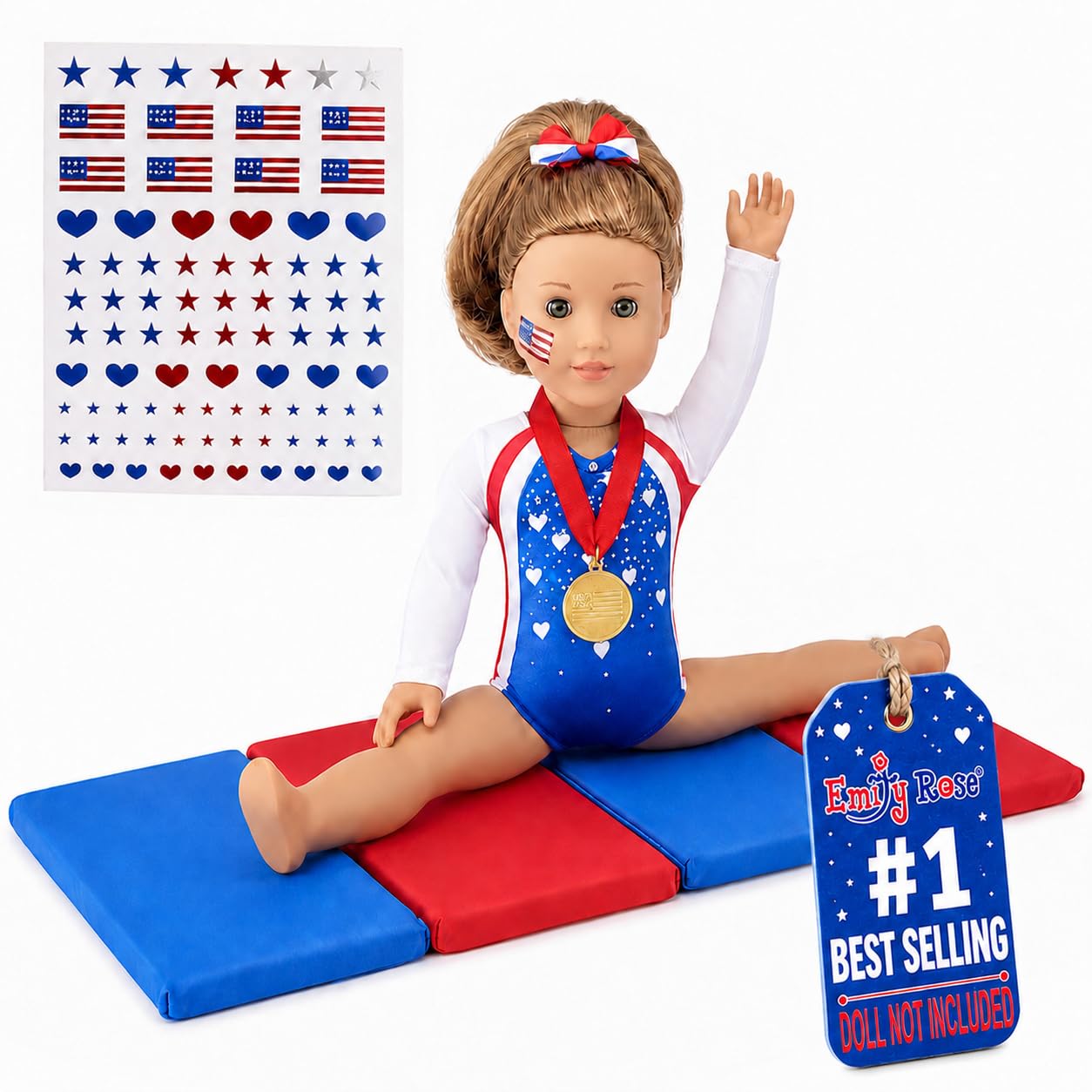 Emily Rose Doll Gymnastics Set