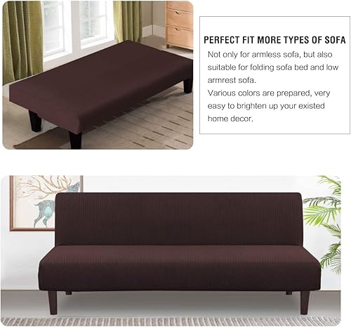 Miniatura 4 de H.VERSAILTEX - Funda elástica para sofá o cama, licra de alto elastano, lavable a máquina, tela Jacquard para sofá, futón