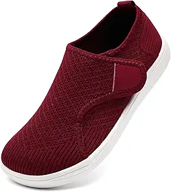 Tênis feminino para diabéticos, ortopédico, ajustável, ortopédico, bico largo