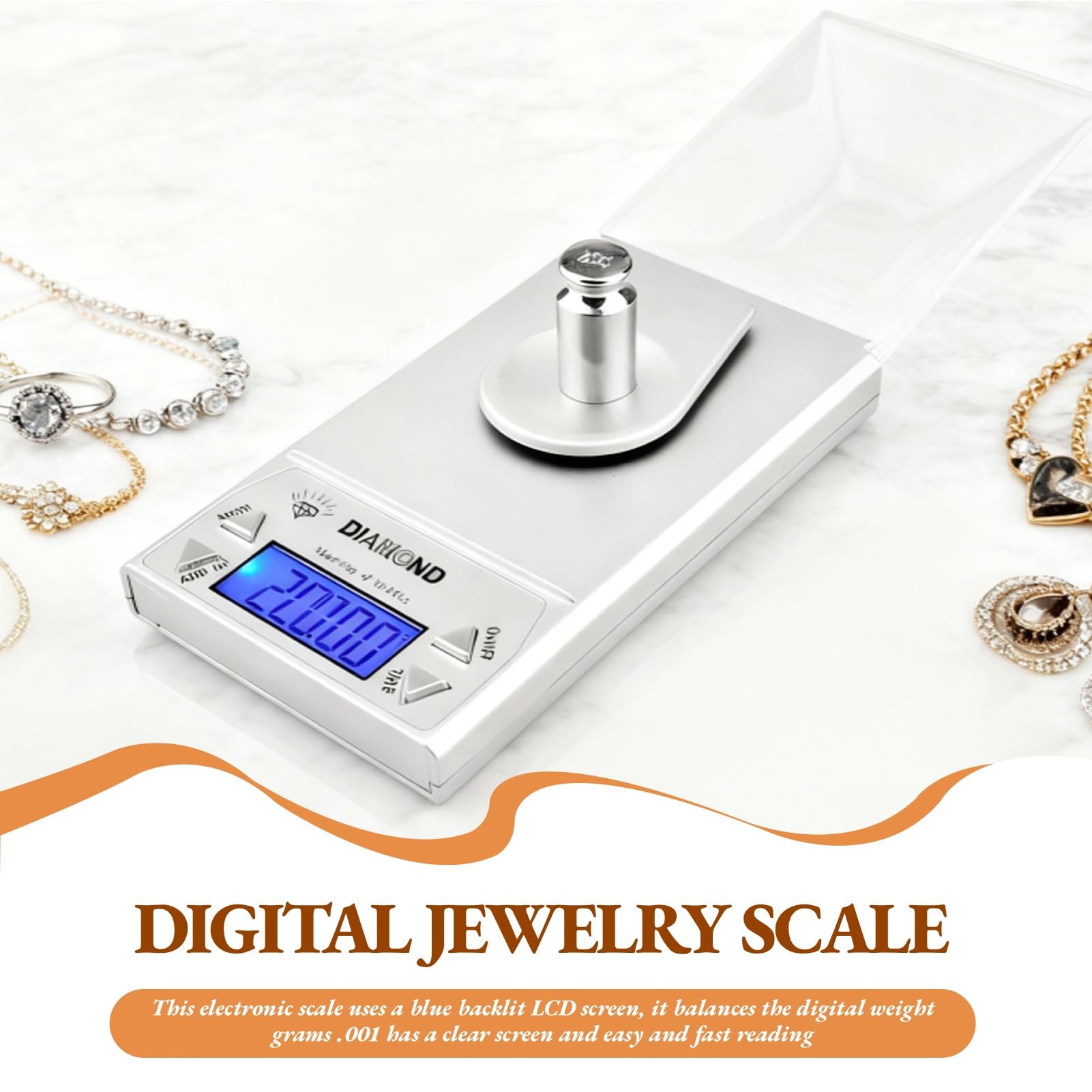 Balance de milligramme numérique, 10g/0.001 Balance électronique de bijoux avec éplucheur et poids haute précision pour la mesure