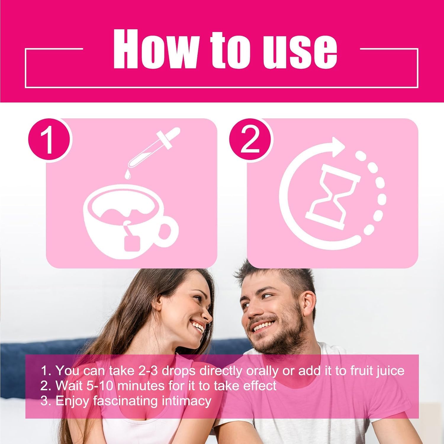 Gotas de Hormonas Felices,Potente líquido De Placer,Potenciador De La Excitación Sensual Para Mujeres,Aumenta El Placers Adecuado Para Parejas,2PC