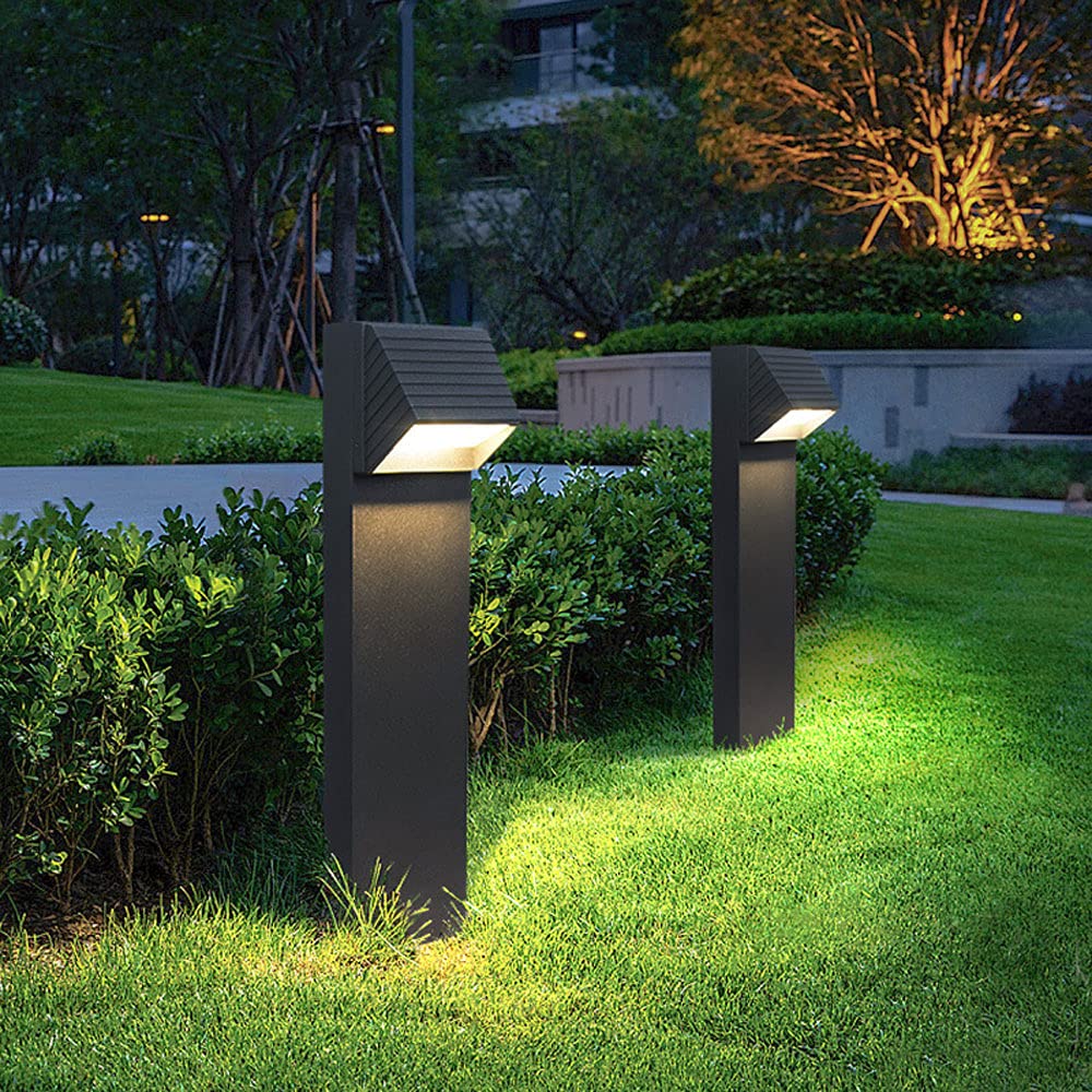Lampada da cortile LED Lampada da palo in vetro antipioggia Lampada da giardino Prato Lampada da giardino Lanterna a pilastro per patio Lampione da cortile Lampione stradale Comfortable anniversary