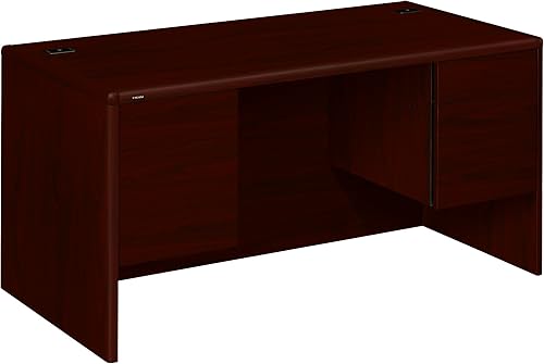 HON Escritorio de la serie 10700, pedestales dobles de 34 de altura, 60 de ancho x 30 de profundidad x 29 12 de alto, caoba