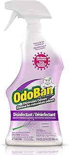 OdoBan Ready-to-Use Lavender Disinfectant and Odour Eliminator, Fabric & Air Freshener, Pet Odour Remover, Multi-Purpose Cleaner Spray 32 Oz (946 ml)