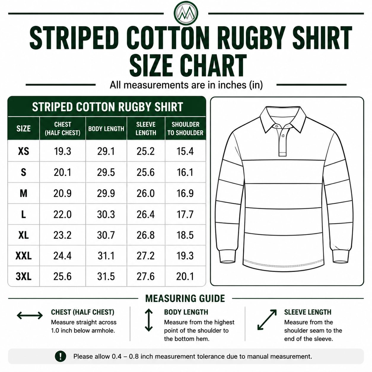 Chemise Rayée à Manches Longues en Coton Trèfle Rugby (Vert/Bleu