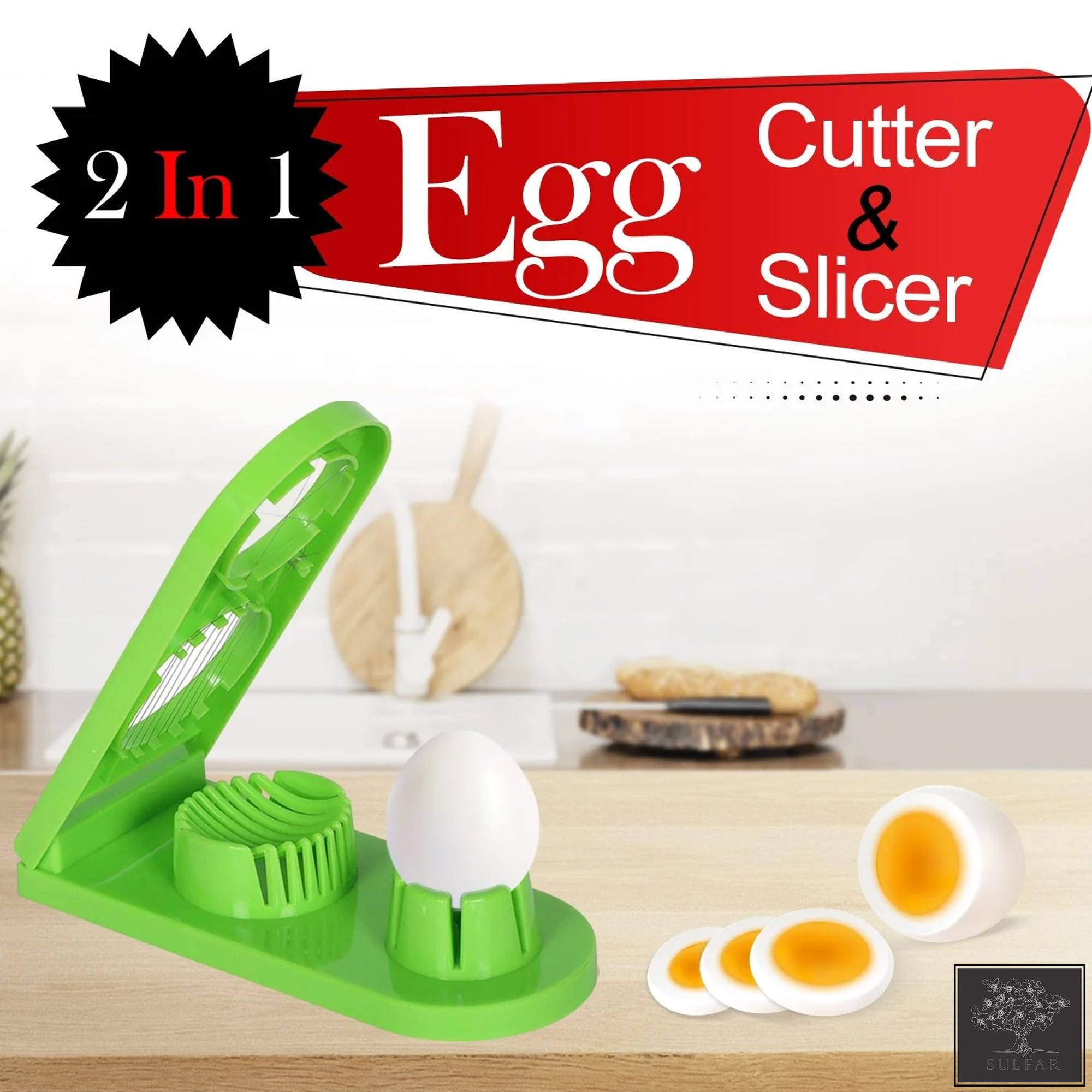 Sulfar Combo of Cheese Grater, 2 in 1 Egg Cutter, Stainless Steel Apple Cutter 4