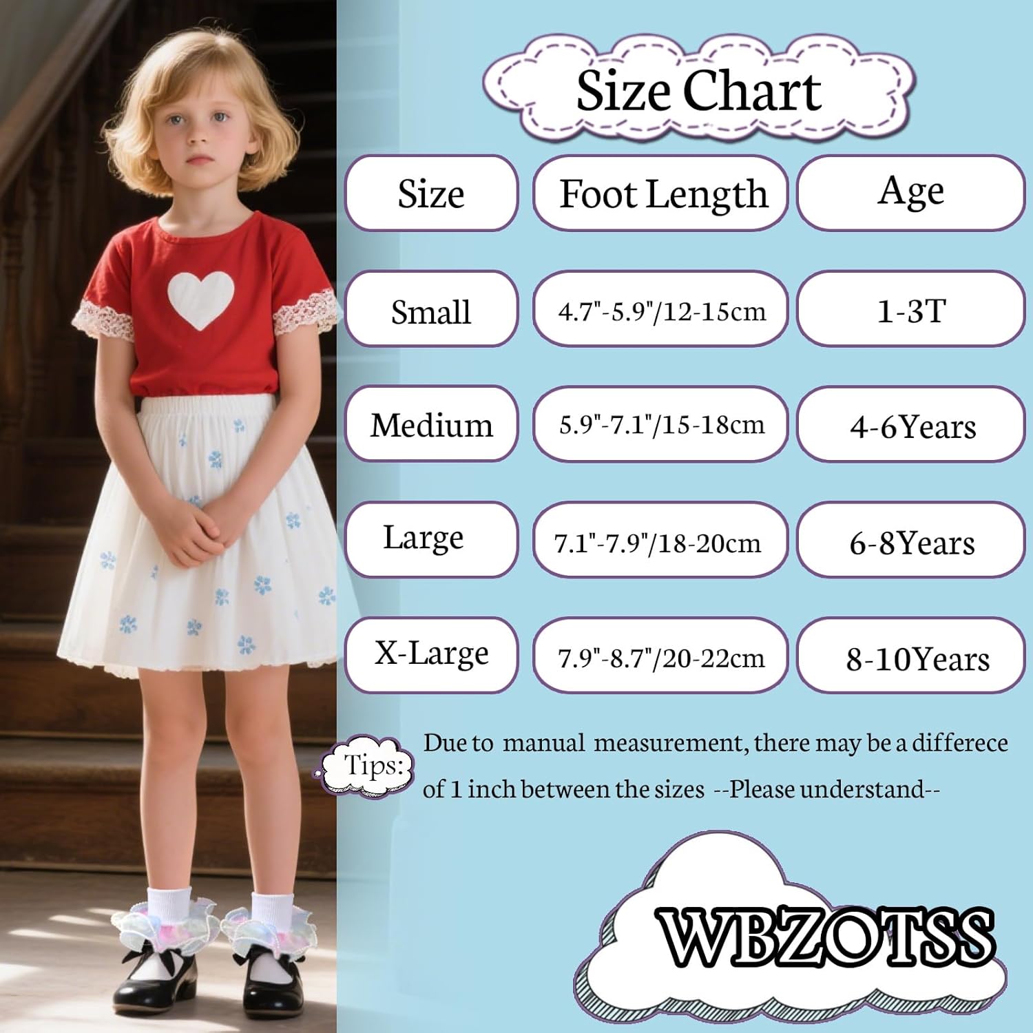 Girls Ruffle Socks, 3 Pairs White Pearls Lace Frilly Dress Socks, Big Turn Cuff Fancy Pageant Sock for Toddler 1-10 - Image 5