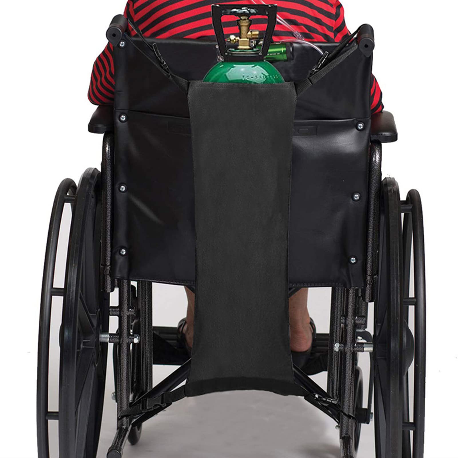 Soporte de Tanque de oxígeno para Silla de Ruedas, Correas Ajustables de la Bolsa de Transporte del Cilindro, 600D Oxford Heavy Duty, Tamaño de Silla de Ruedas estándar,Negro,70x25cm