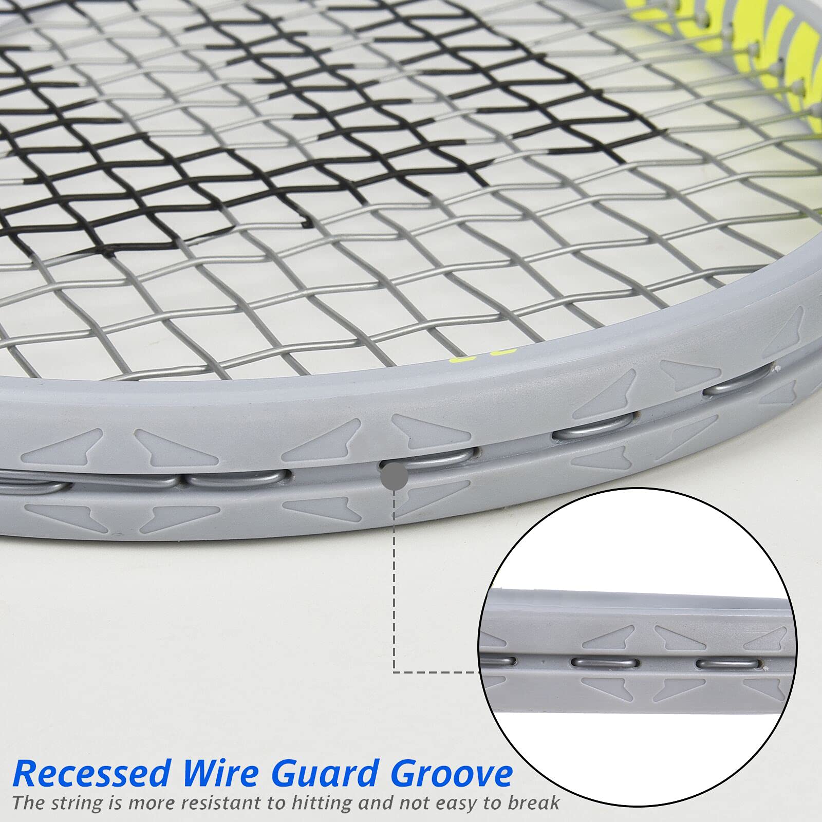 Tennisschläger für Erwachsene, 2 Stück, langlebig, 68,6 cm, gekoppelter Tennisschläger, leicht, vorbespannt und regrip, geeignet für Anfänger bis Fortgeschrittene