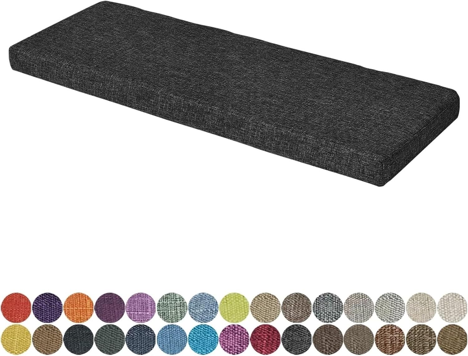 Bench Cushion - Outdoor/Indoor Patio Porch Swing Cushions, 48/40/50 x 12/14/16/18 inch Bay Window Seat Furniture Cushion Non-Slip with Zipper(2#,31x16x2in)