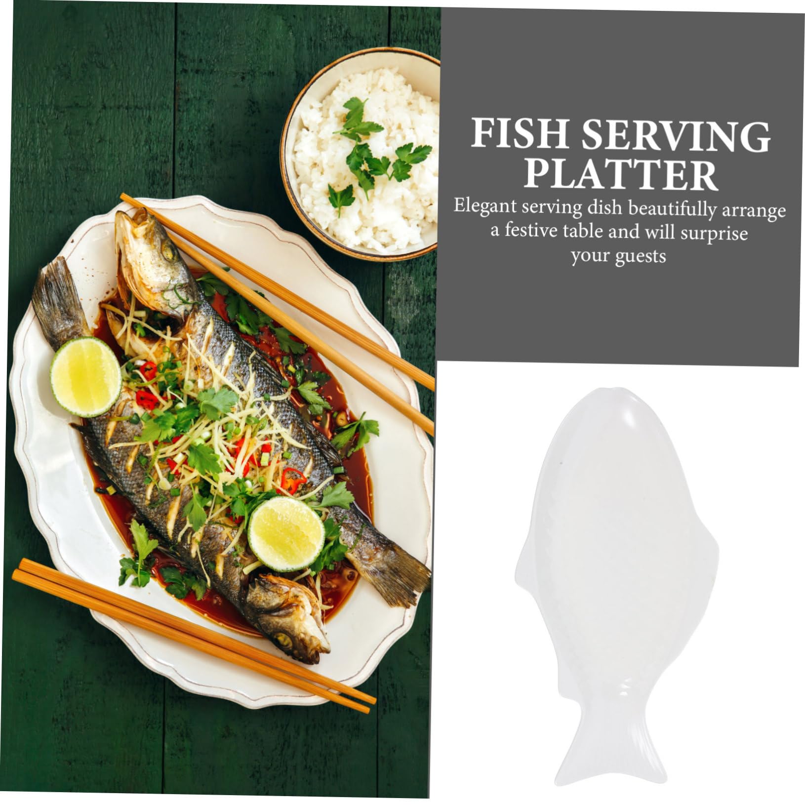 Amazon | CATIEBYE 陶器製魚盛り付け皿 15インチ大型蒸し器対応 食品