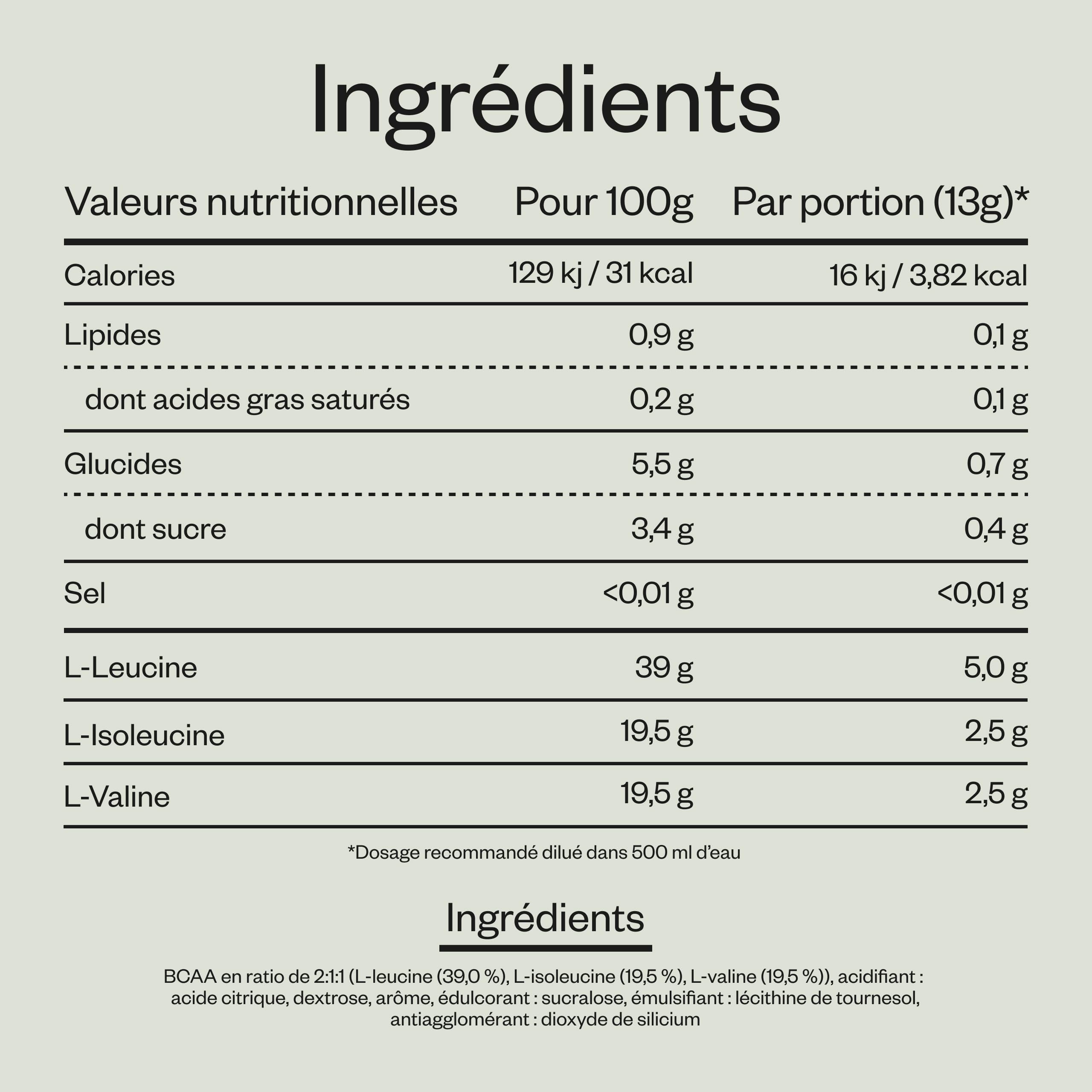 nu3 BCAA Vegan en poudre 400g Citron - Acides aminés complexes & essentiels - idéal pour l'effort sportif – Musculation et récupération – 9,8g de BCAA par portion - Alternative aux BCAA en comprimés
