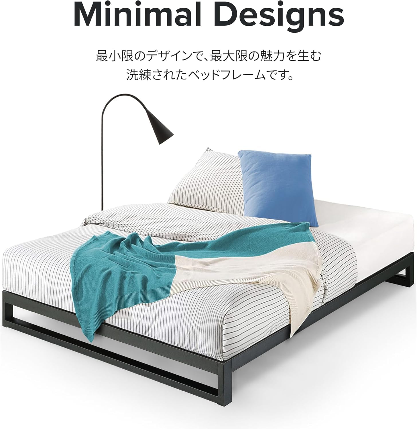 Amazon｜Heavy Duty スチールベットフレーム シングル 18cm ブラック