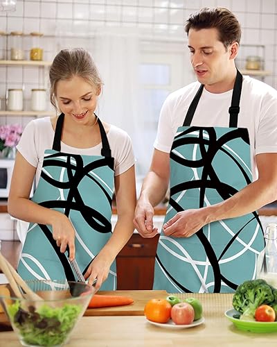 Miniatura 2 de Contemporary Bib Aprons for Women With Pockets, Waterproof Canvas Chef Kitchen Cooking Apron for PaintingHair StylistNail TechnicianKids Arts And