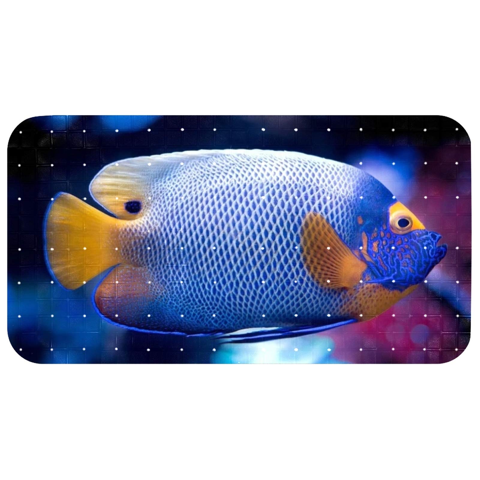 Tapis de douche pour enfants Bennigiry antidérapant avec motif de poissons tropicaux