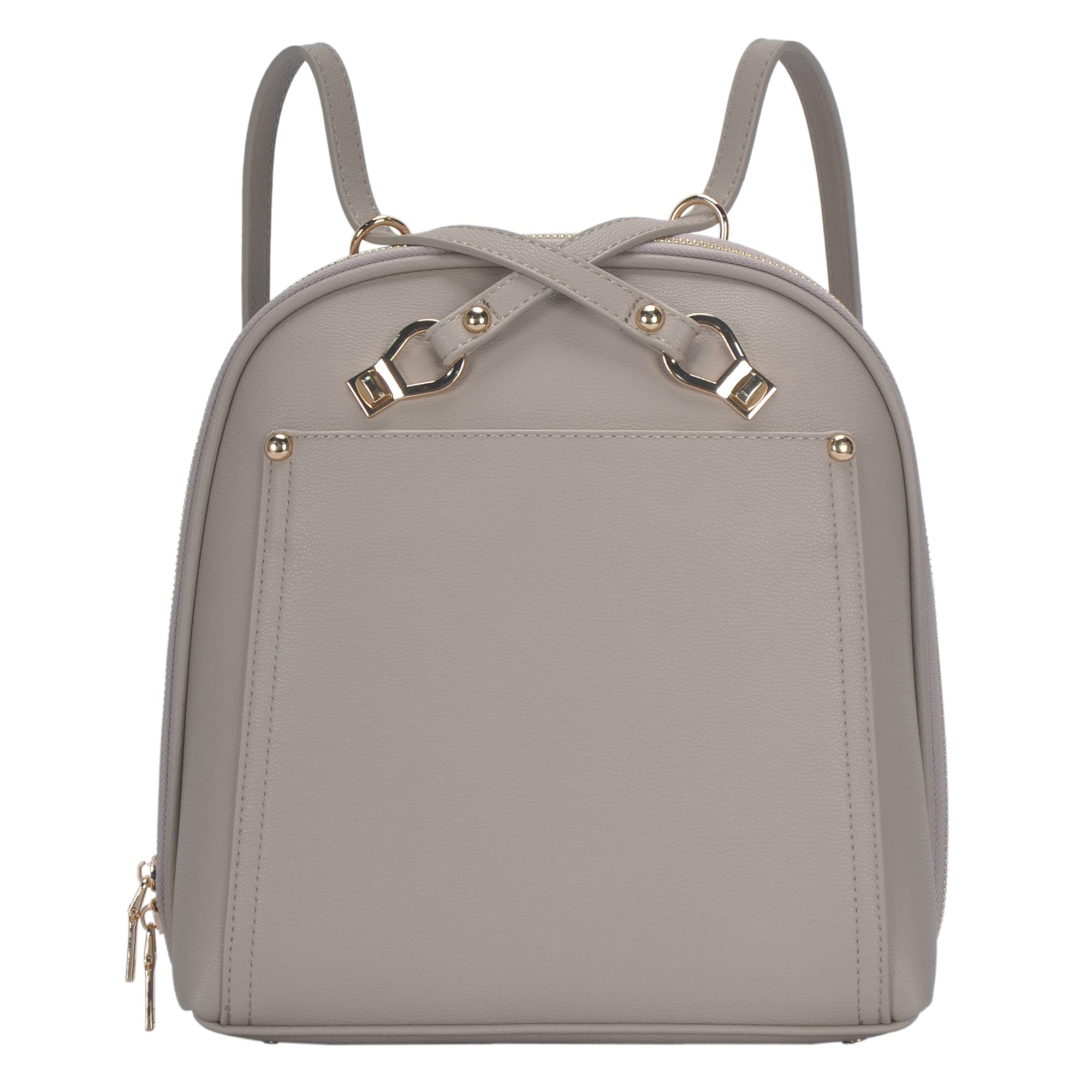 MMS Brands Miztique The Daisy Convertible Backpack Purse for Women (Taupe) | Soft Vegan Leather Shoulder Strap Bag or Convertible Backpack | 10.5in x