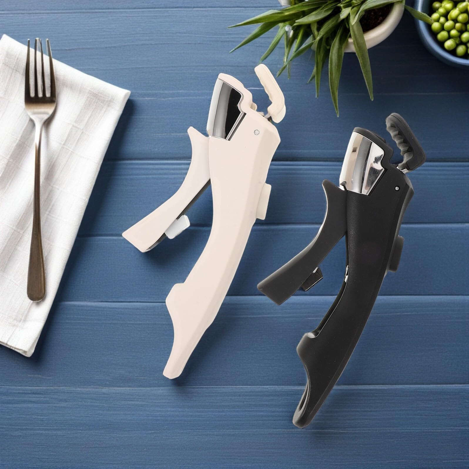 NOLITOY 2 Piezas Asas Desmontables para Ollas y Sartenes, Mango Extraíble Resistente al Calor en Color Blanco y Negro, 2 Piezas, Accesorio para Utensilios de Cocina, Adecuado para Cocina